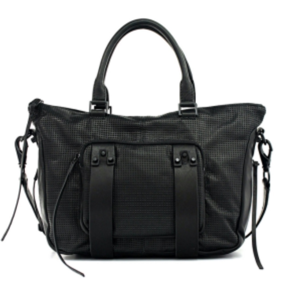 SHE + Lo next chapter perforated black satchel